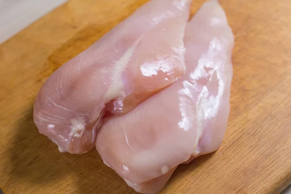 The Raw chicken breast with dill ready to cooking — Stock Photo, Image