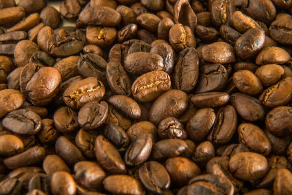 Grãos de café torrados fechar imagem macro — Fotografia de Stock
