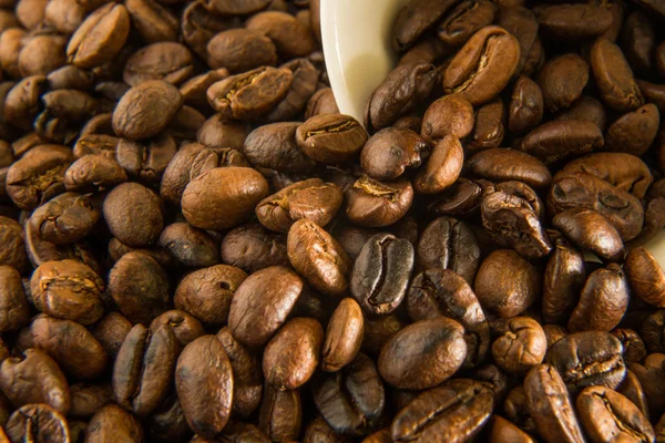 Roasted coffee beans close up image macro Royalty Free Stock Photos