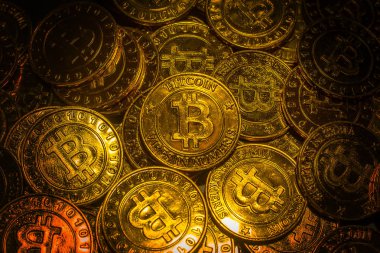 Altın Bitcoins sanal para sikke resim fikir için böyle bir