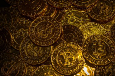 Altın Bitcoins sanal para sikke resim fikir için böyle bir