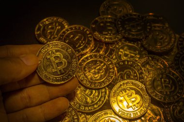 Altın Bitcoins sanal para sikke resim fikir için böyle bir