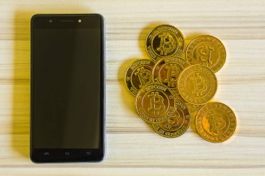 Altın Bitcoins sanal para sikke resim fikir için böyle bir
