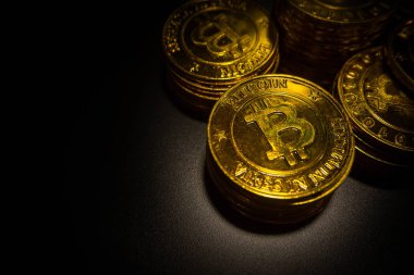 Altın Bitcoins sanal para sikke resim fikir için böyle bir