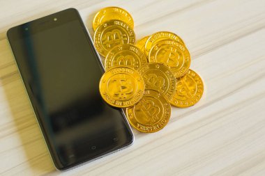 Altın Bitcoins sanal para sikke resim fikir için böyle bir