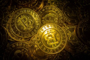 Altın Bitcoins sanal para sikke resim fikir için böyle bir
