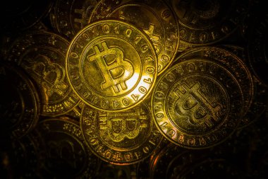 Altın Bitcoins sanal para sikke resim fikir için böyle bir