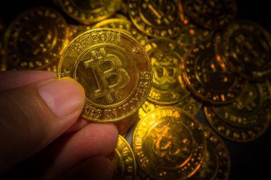 Altın Bitcoins sanal para sikke resim fikir için böyle bir