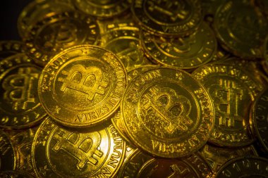 Altın Bitcoins sanal para sikke resim fikir için böyle bir