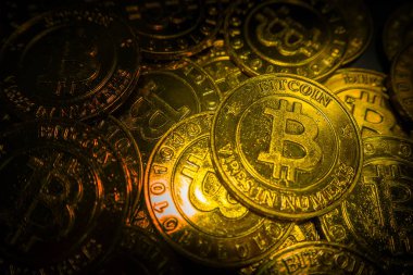 Altın Bitcoins sanal para sikke resim fikir için böyle bir