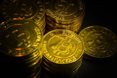 Altın Bitcoins sanal para sikke resim fikir için böyle bir