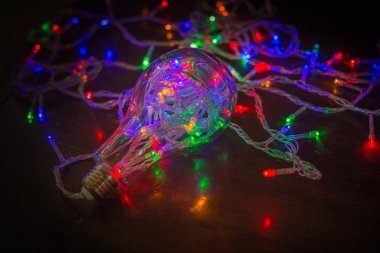 Gölge soyut arka plan ışık ampul multi renk bokeh 