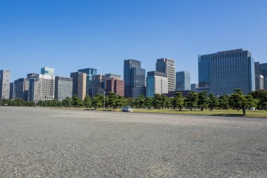 Şehir binaları Tokyo İmparatorluk Sarayı, Tokyo imparatorluk Palac ön.