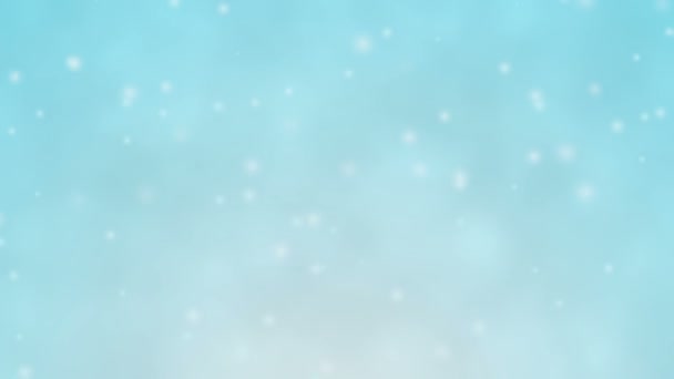 Padající sníh, který bílá stříkající na modré pozadí pohybu grafiku. — Stock video