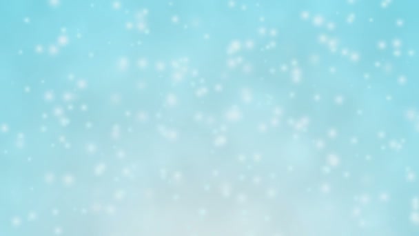 Caduta neve spruzzi bianchi su sfondo blu motion graphic . — Video Stock