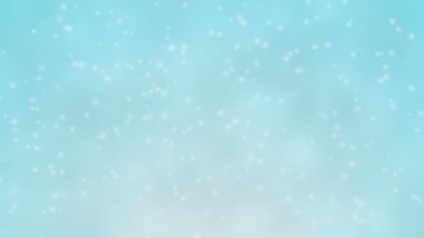 Padający śnieg, którego białe plamy na niebieskim tle grafiki ruchu. — Wideo stockowe