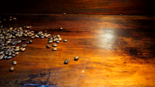 Roasted Coffee Beans Footage Camera Pan Right — Stock Video