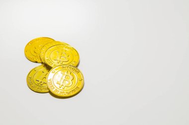 Altın Bitcoinor Btc görüntü makro çekim Kripto Döviz Alım Bitcoin elektronik para sikke