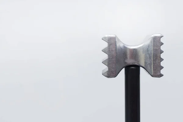 Steel meat hammer close up image on white background studio ligh — Stock Photo, Image