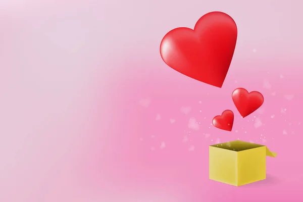 Das Geschenk Zum Valentinstag Schöner Süßer Hintergrund Karte Banner — Stockvektor