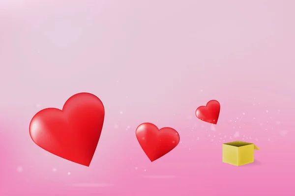 Regalo Para Día San Valentín Hermoso Fondo Dulce Tarjeta Bandera — Vector de stock