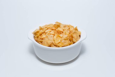  görüntü wh üzerinde beyaz kase mısır gevreği tahıl kahvaltı kapatmak