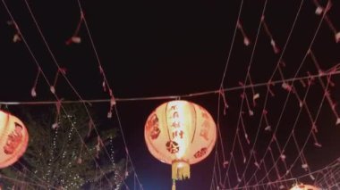 Çin fenerler gece Pazar Tayland görüntüleri.