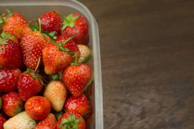 Taze çilek resim portre arka planı için.