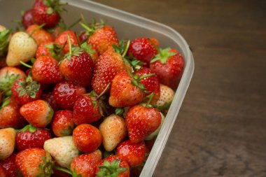 Taze çilek resim portre arka planı için.