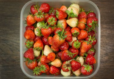 Taze çilek resim portre arka planı için.