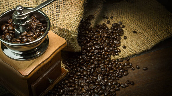 roasted coffee beans vintage mood be used as a background.