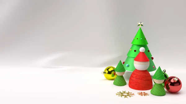 Decorações de equipamento de Natal no fundo branco 3d renderização — Fotografia de Stock