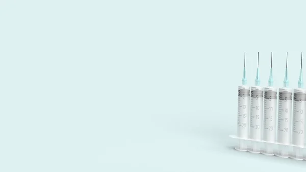 Injektionsnål på blå pastell bakgrund 3d rendering för med — Stockfoto