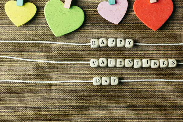 Un texto cubos de madera imagen para el día de San Valentín contenido . — Foto de Stock