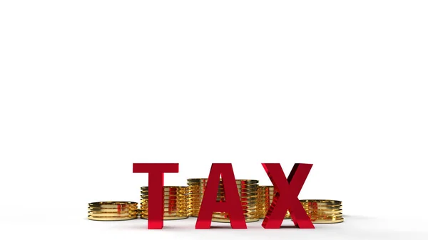 Imagen de representación 3d de impuestos y monedas para contenido empresarial —  Fotos de Stock