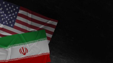 ABD ve İran, müzakere için hazırlanmış 3 boyutlu kirli metal plaka üzerinde bayraklar buldular