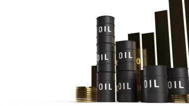  Tank yağı ve 3D grafiği benzin içeriği için hazırlanıyor.