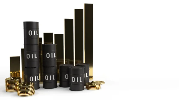 Tank oil and chart 3d rendering for petrol content. — 스톡 사진