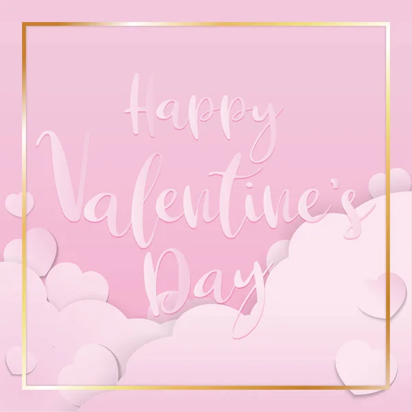 ピンクのバレンタインペーパーカットベクトル画像のためのバレンタインデーコンテンツ — ストックベクタ