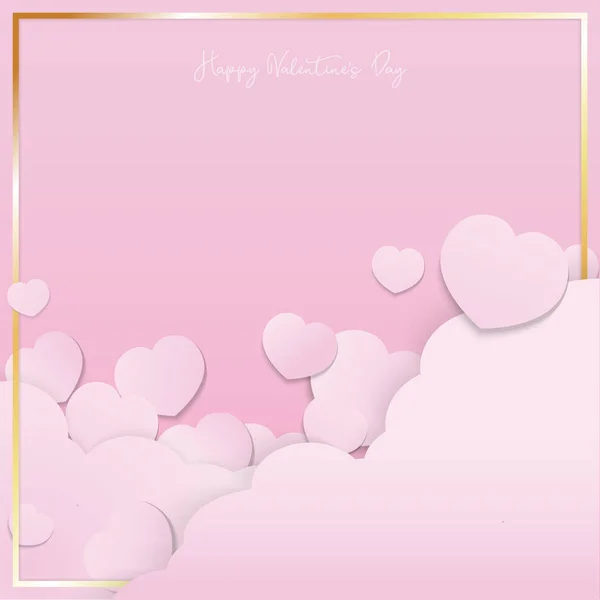 Pink Valentine Paper Cut Vector Image Valentines Day Content — 스톡 벡터