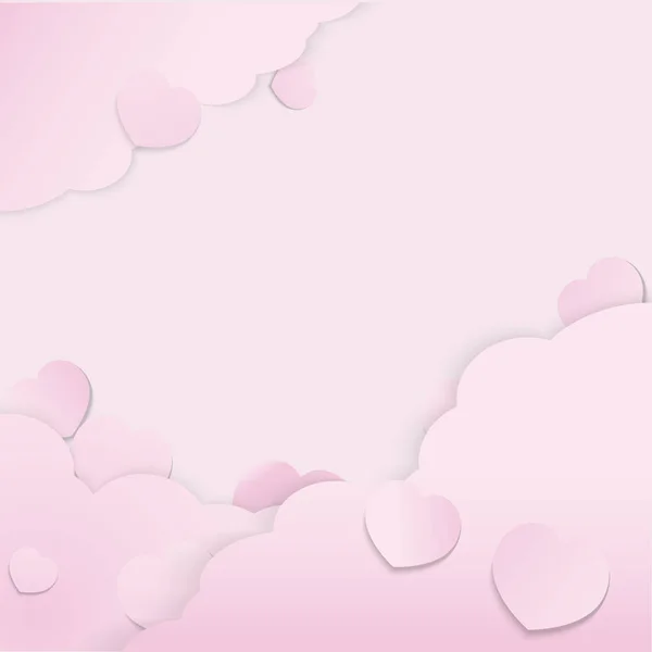 Pink Valentine Paper Cut Vector Image Valentines Day Content — 스톡 벡터