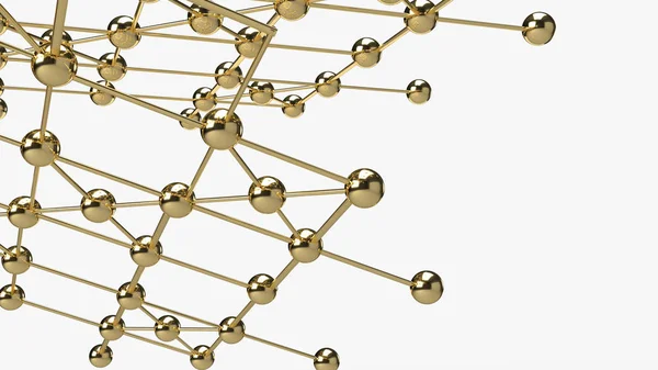 Soyut tasarım bağlantı tasarımı altın küre ağ struc — Stok fotoğraf