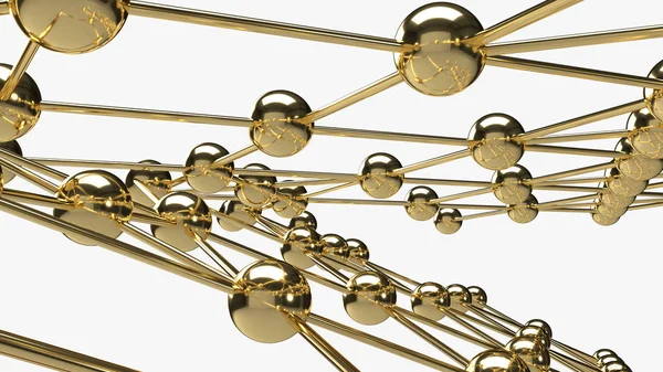 Soyut tasarım bağlantı tasarımı altın küre ağ struc — Stok fotoğraf