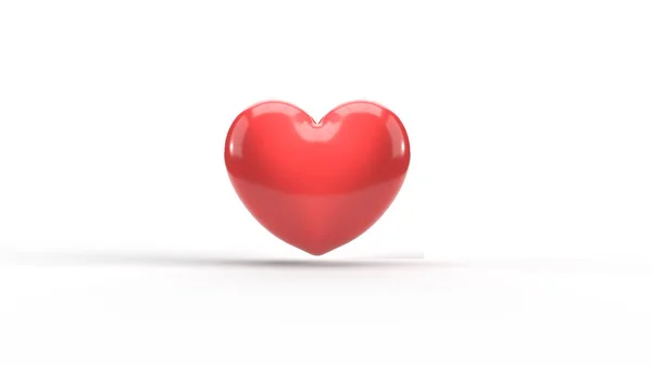 Червоне серце 3d візуалізація на білому для вмісту валентину . — стокове фото