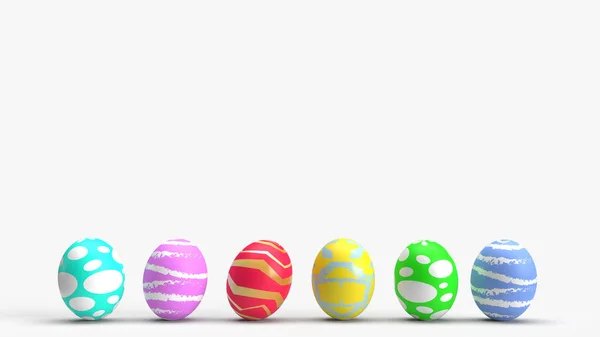 Easter eggs on white background 3d rendering for holiday conten — 스톡 사진