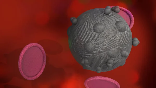 Das Virus in dunklem Ton 3D-Rendering für Medizin und Gesundheit — Stockfoto