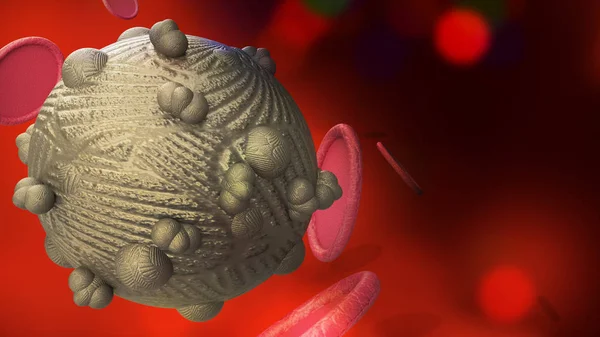 Het virus in donkere toon 3d rendering voor geneeskunde en gezondheid — Stockfoto