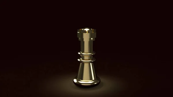 El ajedrez de oro en la imagen abstracta oscura 3d representación para los negocios — Foto de Stock