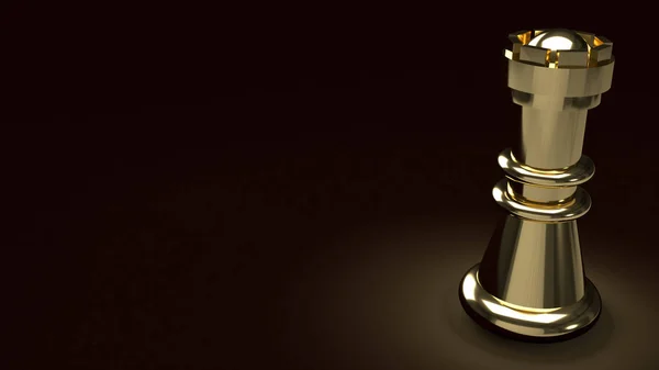 ビジネスのための暗い抽象的な画像3Dレンダリングの金のチェス — ストック写真