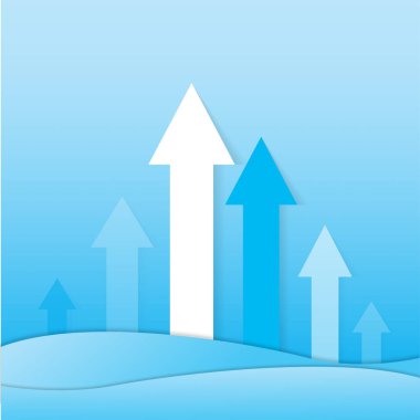 İş içeriği için mavi ton vektör resmini gösteren ok.